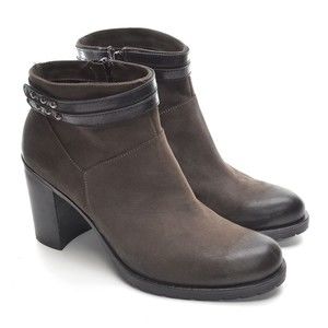 Donna Piu Gabriella Gray Leather Heeled Boots 41 New